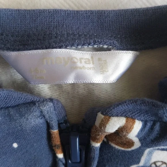 mayoral retro car print french terry bomber jacket 4-6 months baby boy - Picture 2 of 7